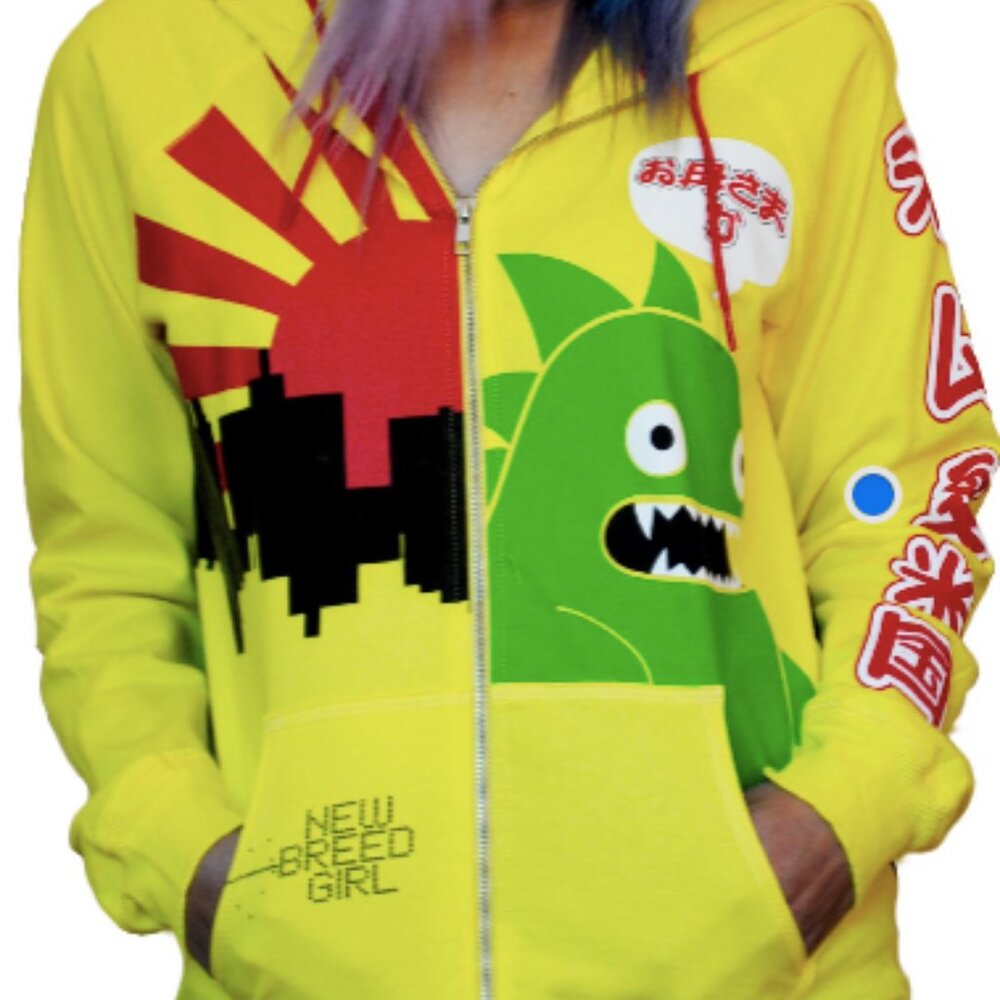 Brand New, Authentic NewBreed Girl Tokzilla Zipper Hoodie ( flawed)